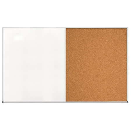 United Visual Products Enclosed Corkboard, 1 Door, 48"x36", 4" Fra UV3402-SATIN-SURF